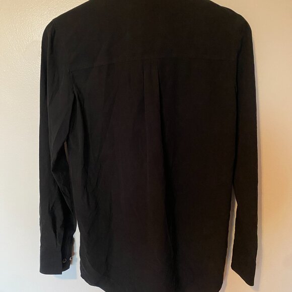 Black Silk AG Blouse with neck bow - Picture 3 of 5